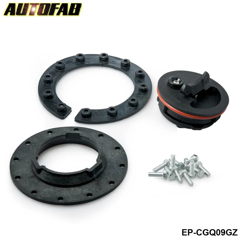 AUTOFAB - Universal Tank Filler Cap And Filler Plate Black Plastic + Fittings New AF-CGQ09GZ