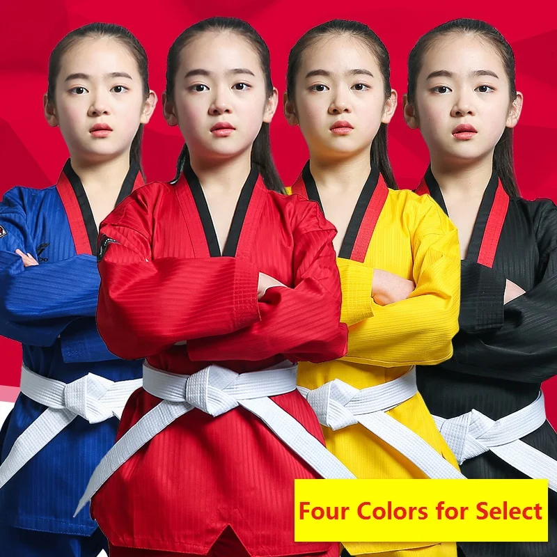 Terno para a Criança Cores para Choise Taekwondo Doboks Uniforme Roupas Profissional Terno Karate Dedicado & Adulto Formação Quatro
