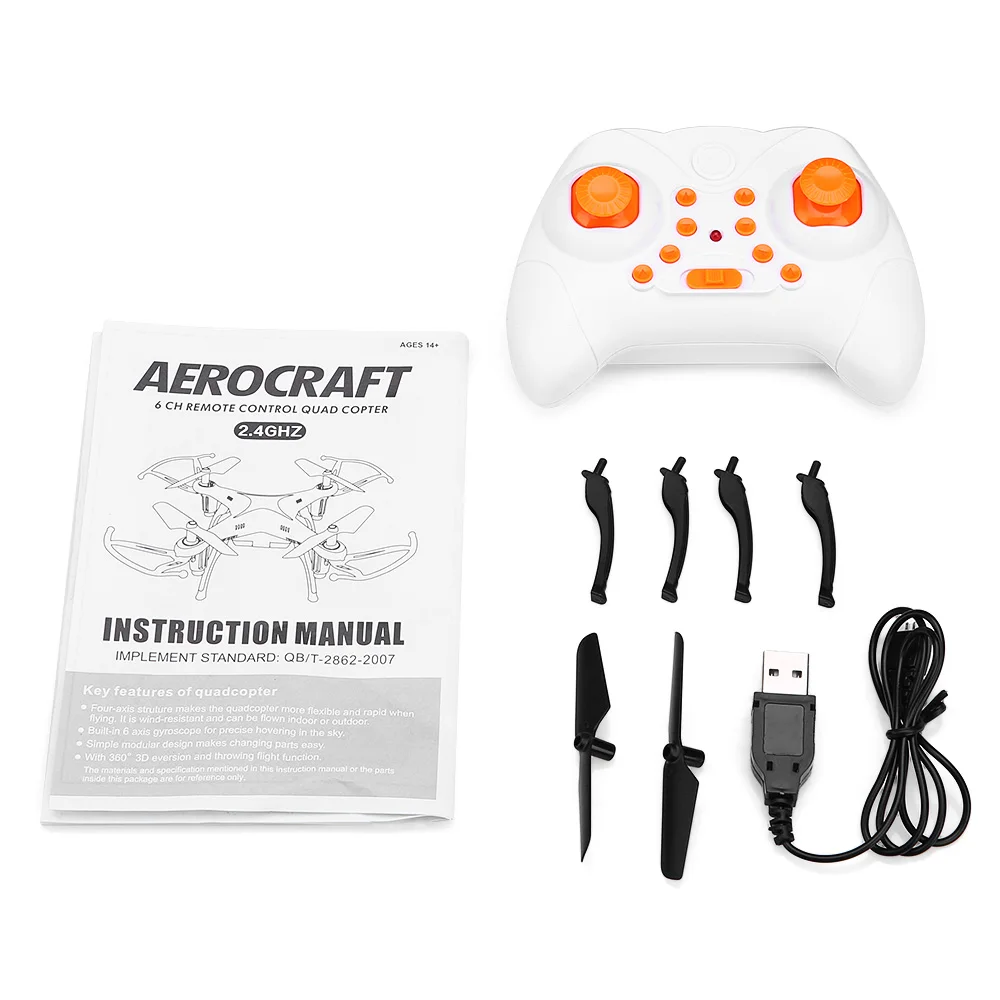 aerocraft 6ch remote control quadcopter