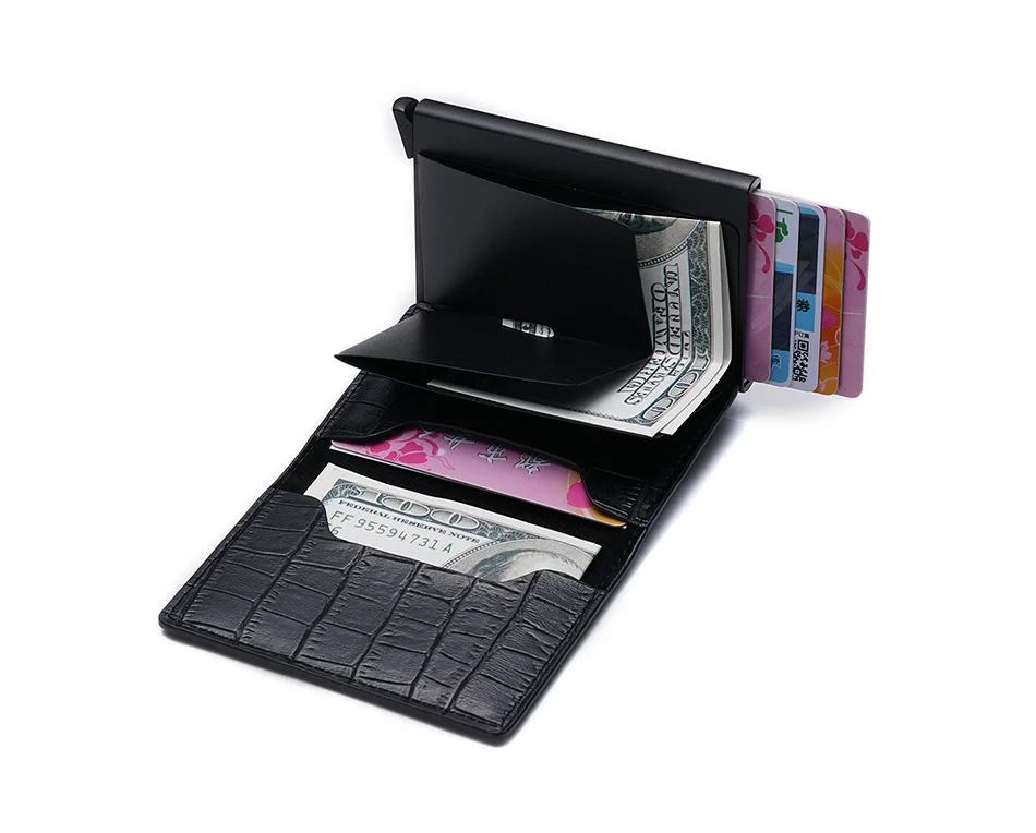 Высококачественный RFID банк Бизнес держатель для карт Для мужчин алюминия металлической карты бумажник протектор держатель кредитной