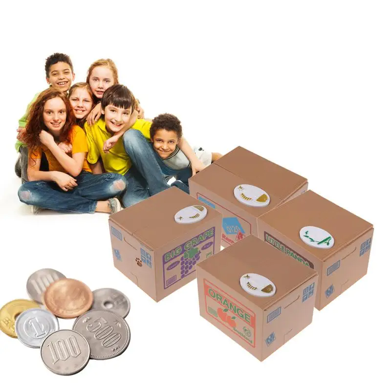 Электрические коробки для денег с пандой, Детские копилка для монет денег, игрушки для кошек, детские копилки для денег, орнамент в форме панды