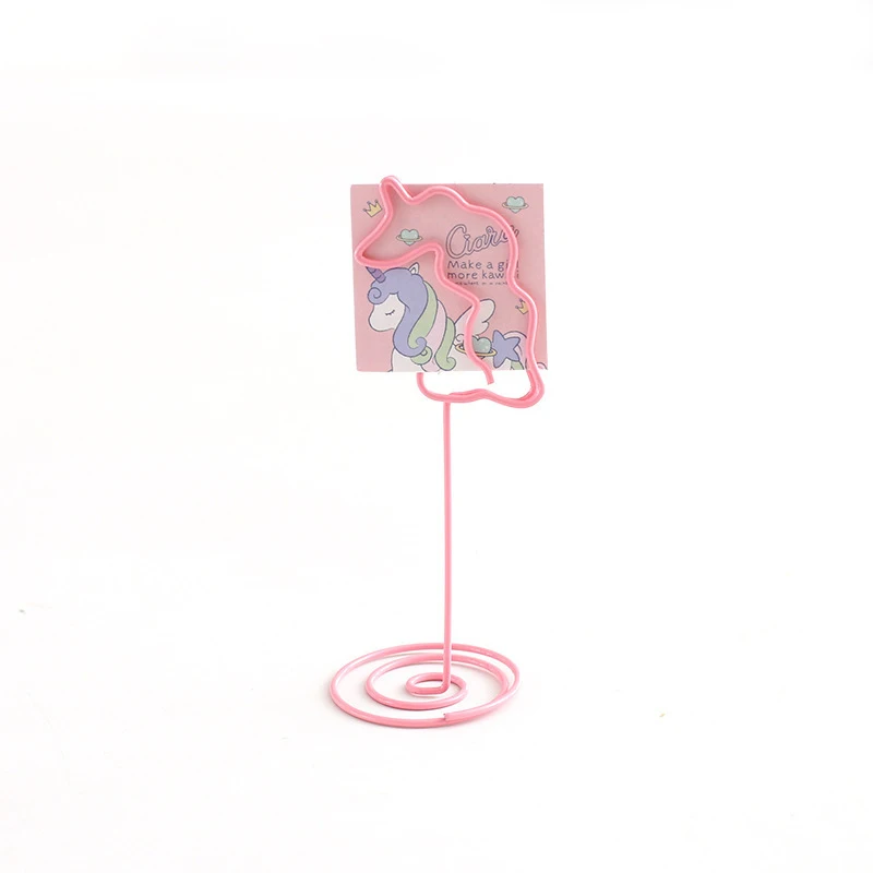

1Pcs Desk Notes Folder Unicorn Clips Wedding Card Holder Table Clips planner office&school supplies office clips photo gadget