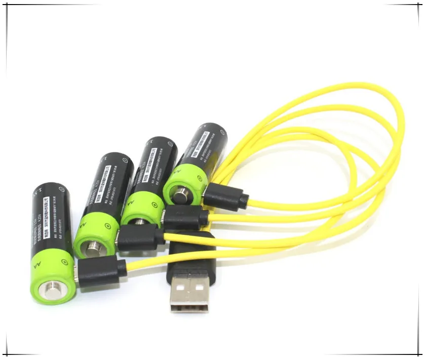 Аккумуляторная батарея ZNTER 4 шт./лот 1 5 в AA А · ч литиевая с USB разъемом + 1USB кабель