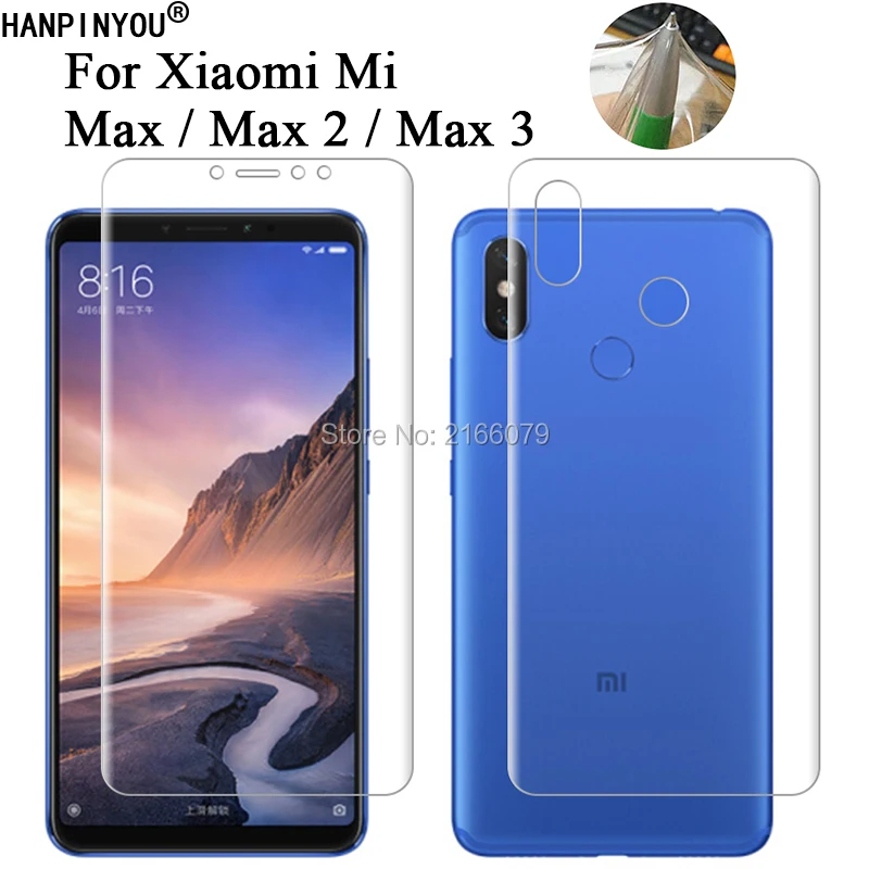 

For Xiaomi Mi Max 1 / Max 2 / Max 3 Soft TPU Front Back Full Cover Screen Protector Transparent Protective Film + Clean Tools
