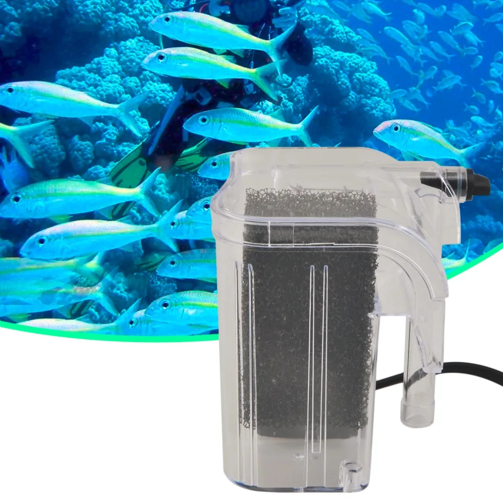 

2016 Mini 220-240V Fish Turtle Tank Aquarium External Oxygen Pump Waterfall Filter Water Circulation Mini Aquarium Power Filter