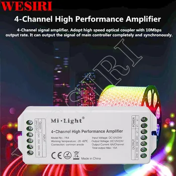 

Mi Light PA4 4-Channel High Performance Amplifier DC12V-24V RGB RGBW LED Amplifier Controller For RGB RGBW LED Strip Lights