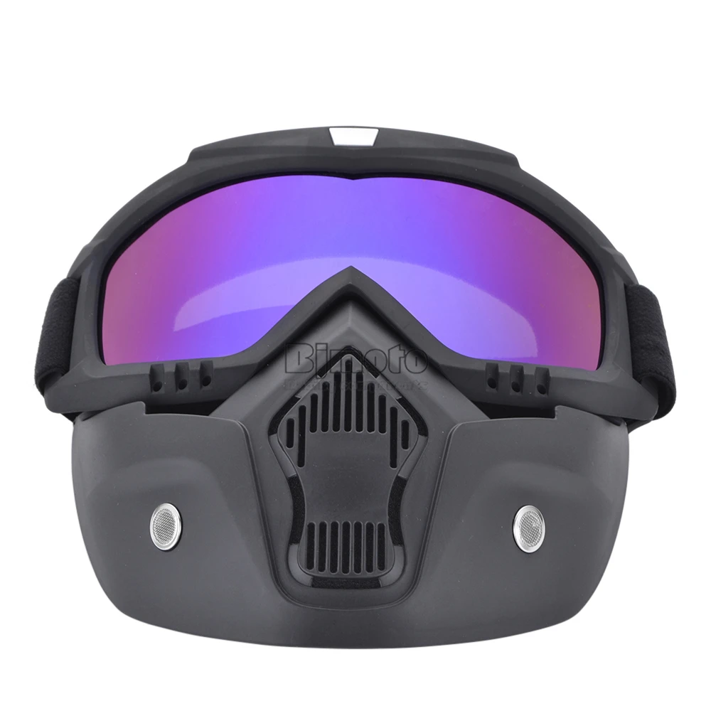 BJMOTO Мотокросс лыжные очки шлем маска Съемные очки рот фильтр открытый уход за кожей лица двигатель Винтаж шлем маски для век Gafas очки