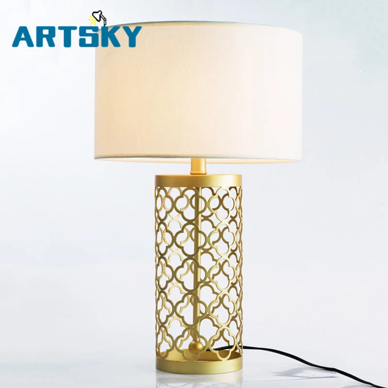 Buy American Country House Iron Fancy Gold Table Lamp