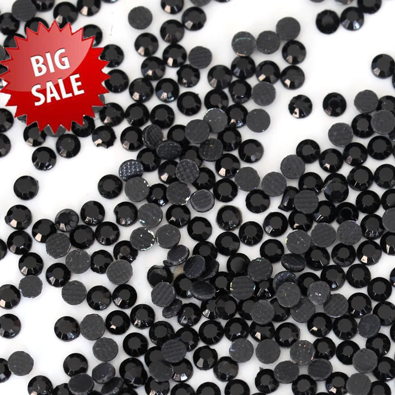 

Promotion! SS10 Jet DMC Hot Fix Rhinestones FlatBack Black Hotfix Rhinestones Glass Glitter Rhinestones For Wedding Drss B0882