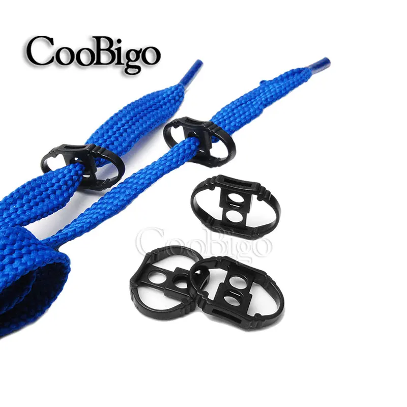 XXX100pcs Pack 4mm Cord Slider Drawstring Plastic Rope Clamp Cord Lock