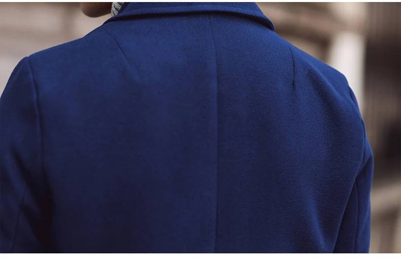 Новинка 2017 года осень-зима Стиль мужчин шерстяное пальто Мода Досуг Сельма Твердые однобортный с длинным Шерстяной Тренч пальто M-3XL