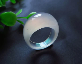 

Natural grass white agate dripping gathers the wealth of the fingers ar09#