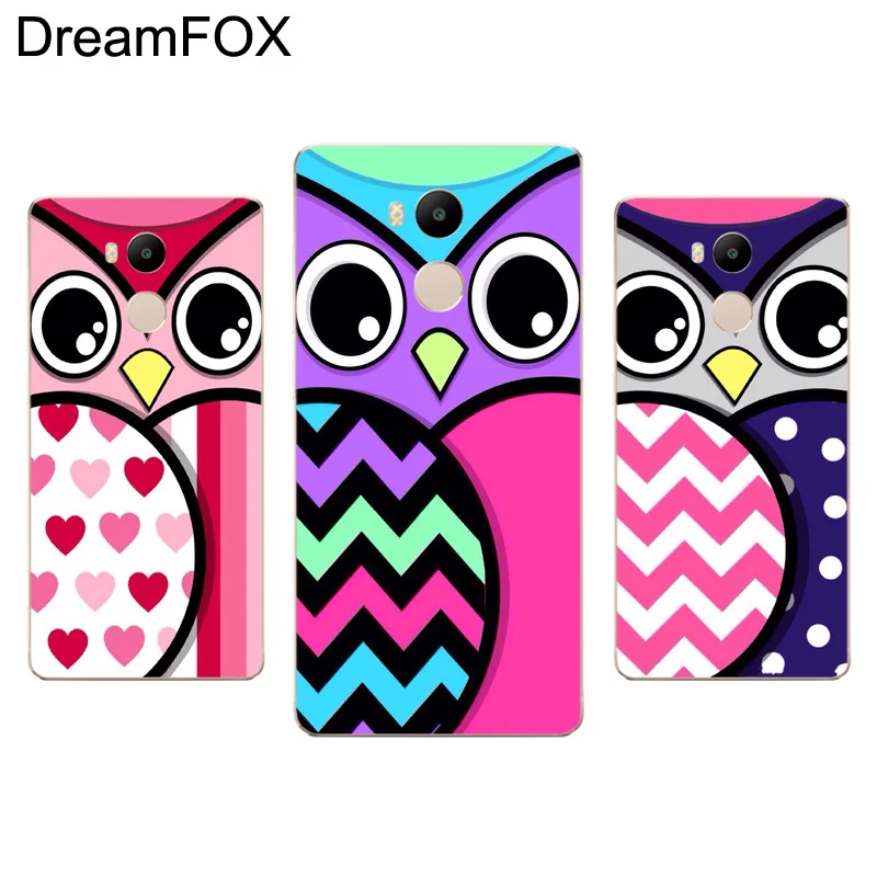 DREAMFOX L414 Cute Cartoon Owl Soft TPU Silicone Case Cover For Xiaomi Redmi Note 3 4 4X 5 5A 6 7 Pro Global |