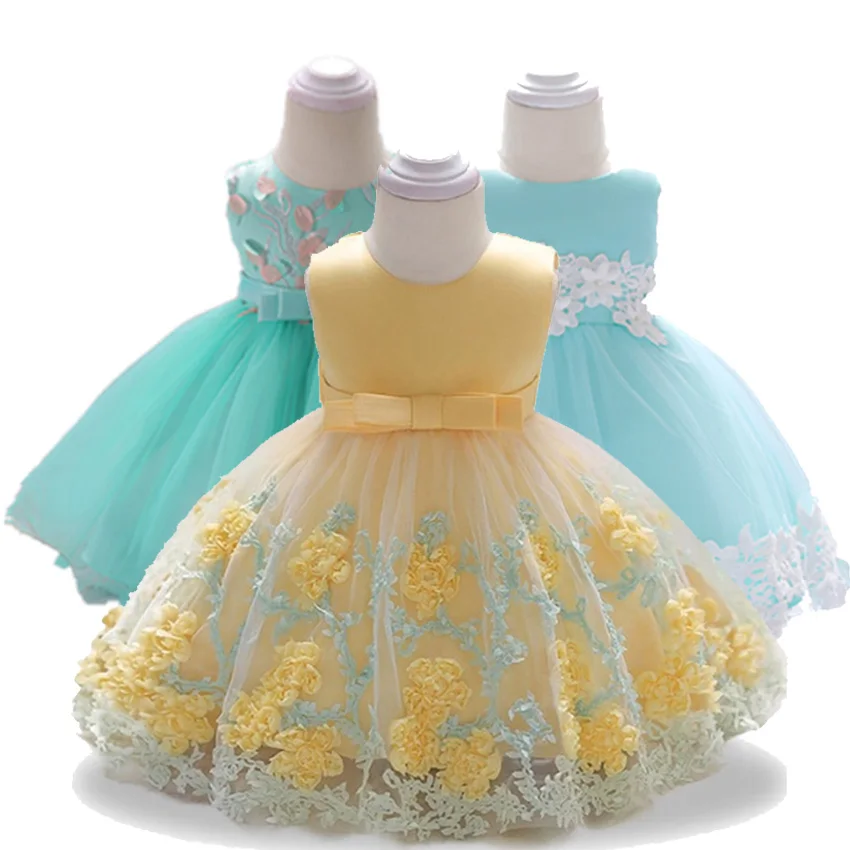 

Flower Newborn Baby Girls Baptism Dresses for 3 6 12 18 24 Month 1 2 Year 1st Birthday New Born Princess Christening Gown Outfit