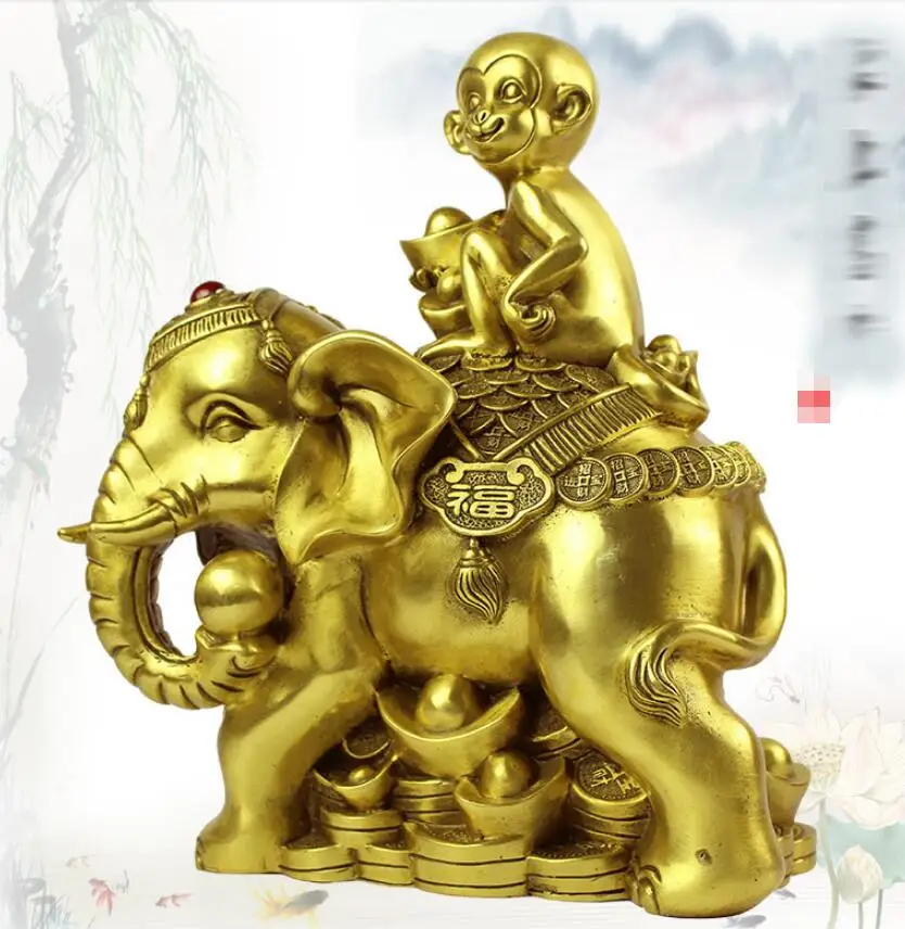 WBY 913++++++Copper is rich and valuable like the Golden Toad elephant ornament handicraft | Дом и сад