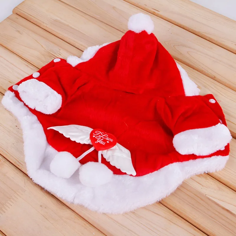 Горячее предложение. Рождественская Одежда для собак, зимнее пальто, одежда Санта-Клауса, костюм для собаки, Рождественская одежда для щенка, наряд для собаки - Цвет: Красный