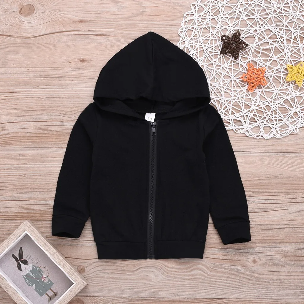

Toddler Kids Baby Boys Girls Long Sleeve Zipper Letter Hooded Sweatshirt Tops Hooded T-Shirt Infant Boys Girls Cotton Hoodies