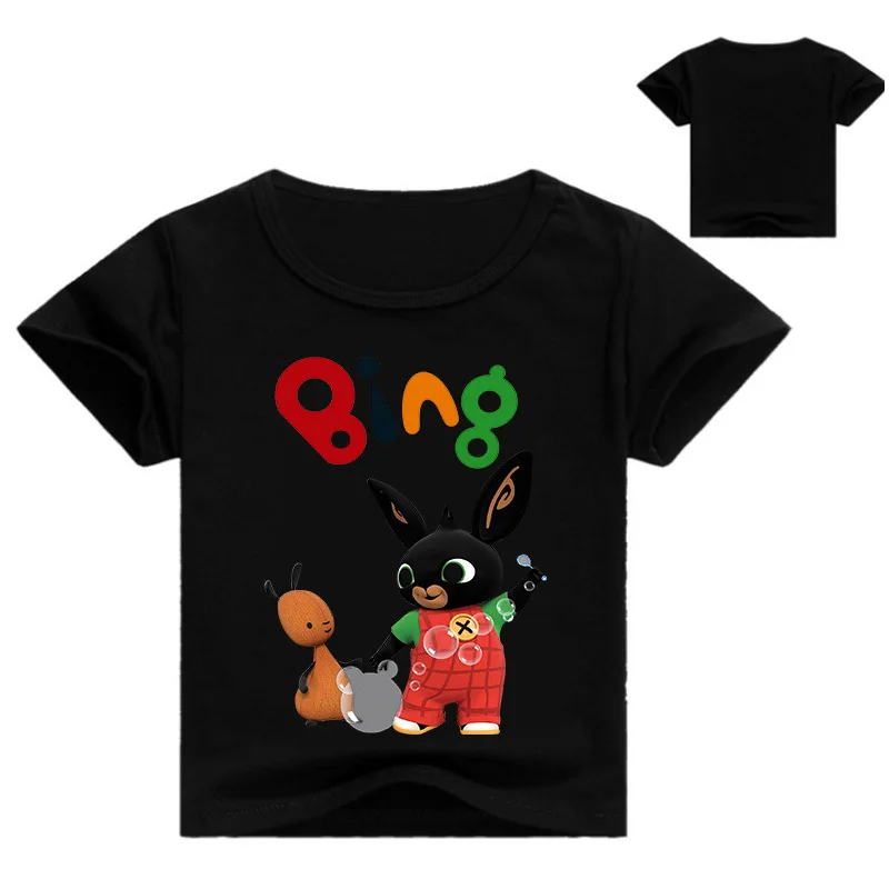 Новая летняя футболка с рисунком Bing Bung топы для девочек, детские футболки для мальчиков унисекс Bing футболки с кроликом, летняя одежда для