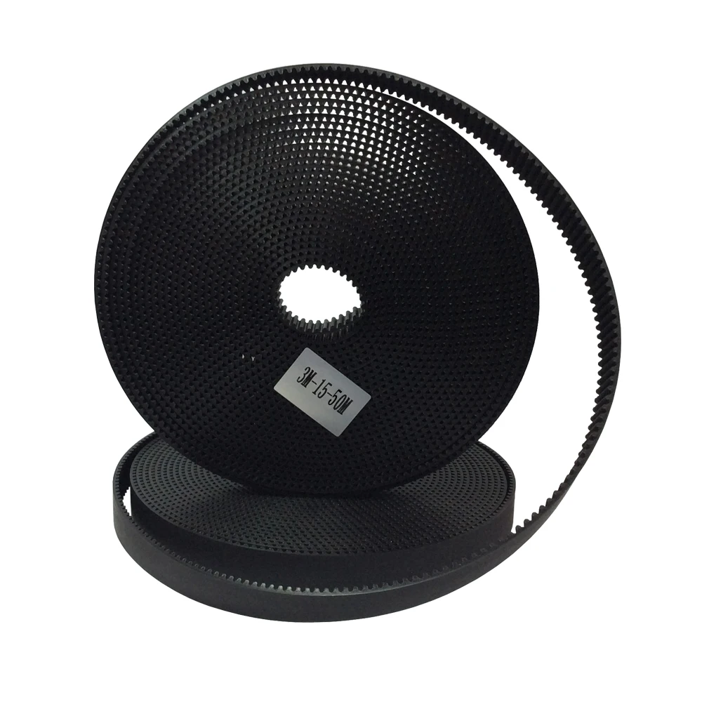 

HTD 3M 50 Meter Pitch 3mm PUOpen Timing Belt Width 15mm Arc Tooth Belt Fit for 3M Timing Belt Pulley 16mm for 3D Printer