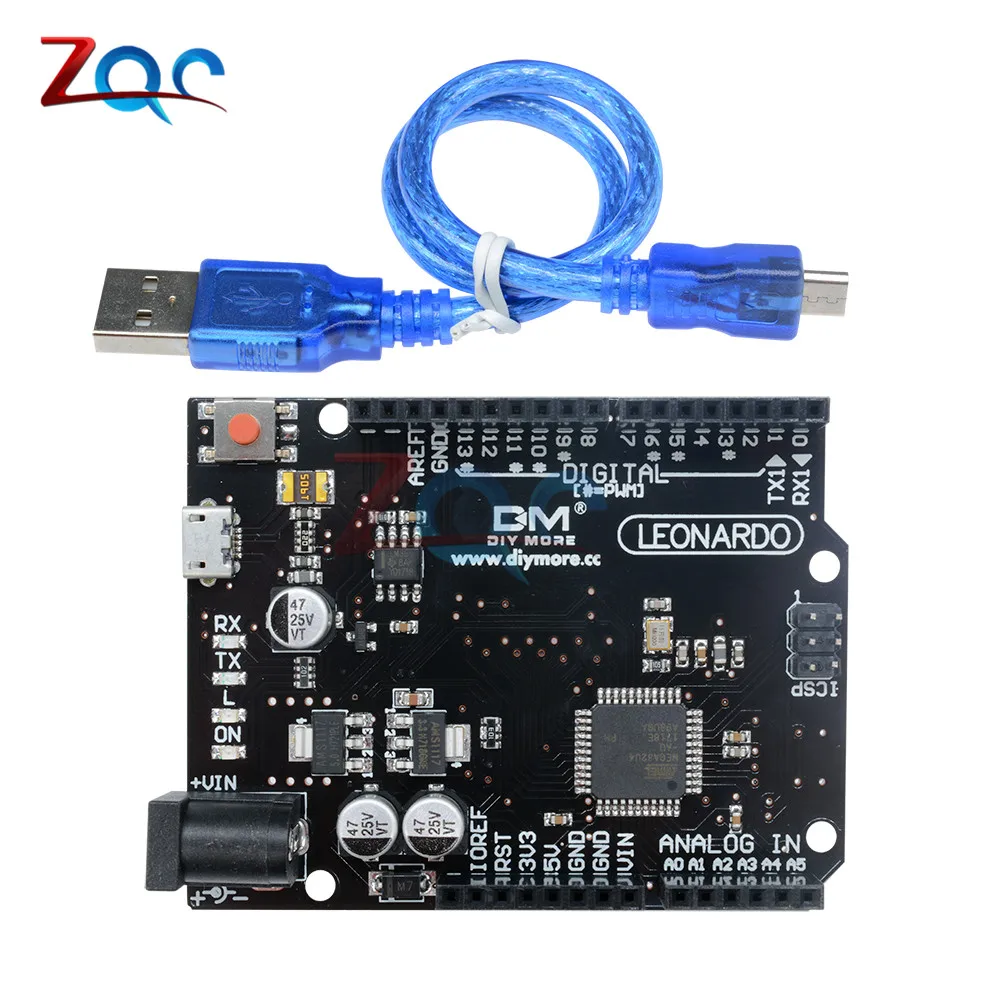 ATMEGA32U4 ATMEGA32U4-AU Leonardo R3 модуль для Arduino макетная плата Pro Micro USB 3,3 V 5V 16MHZ PWM канал IO порт кабель