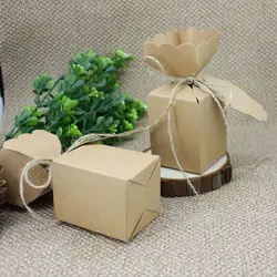 100 шт крафт Бумага коробка конфет для свадьбы с спасибо метки для оформления Винтаж деревенский товары для свадьбы подарки для гостей