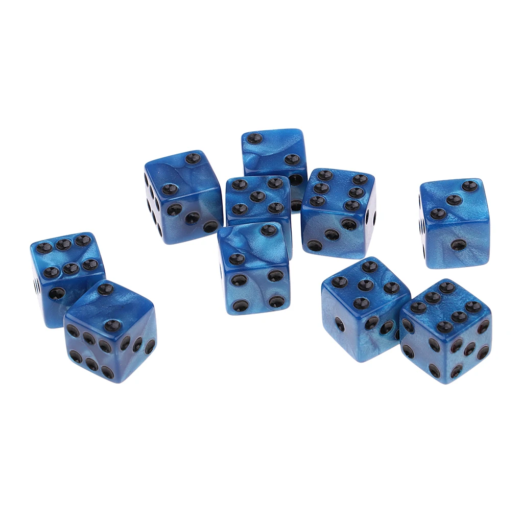 50x/Pack D6 Dice Spotted 5 Colors W Bag for Dungeons & Dragons Party Fun Toy Role Playing Game Dice