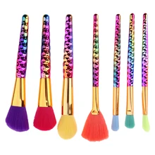 7 Buah Warna-warni Gradien Set Kuas Makeup Kecantikan Wajah Kosmetik Foundation Bubuk Rainbow Pencampuran Sikat Kosmetik Makeup Brushes(China)