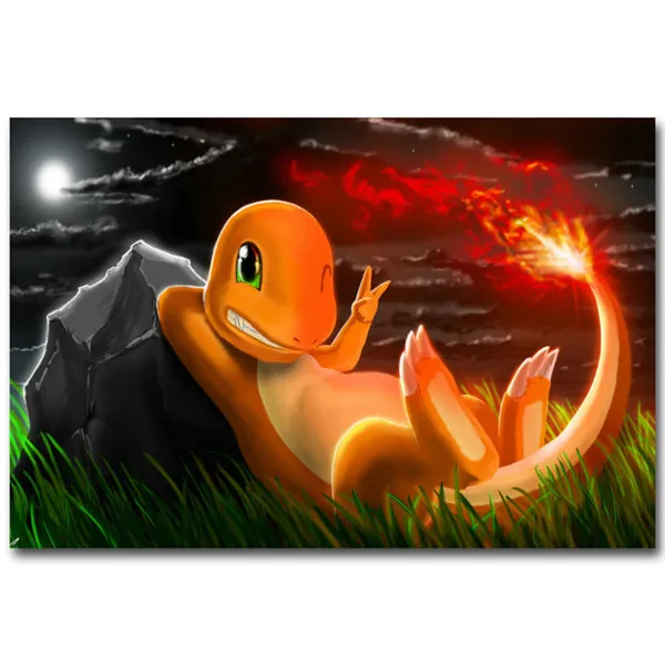 

Nordic Charmander - Pokemon XY Wall art Canvas Painting Canvas Poster Pocket Monster Anime Picture For living room Decoration