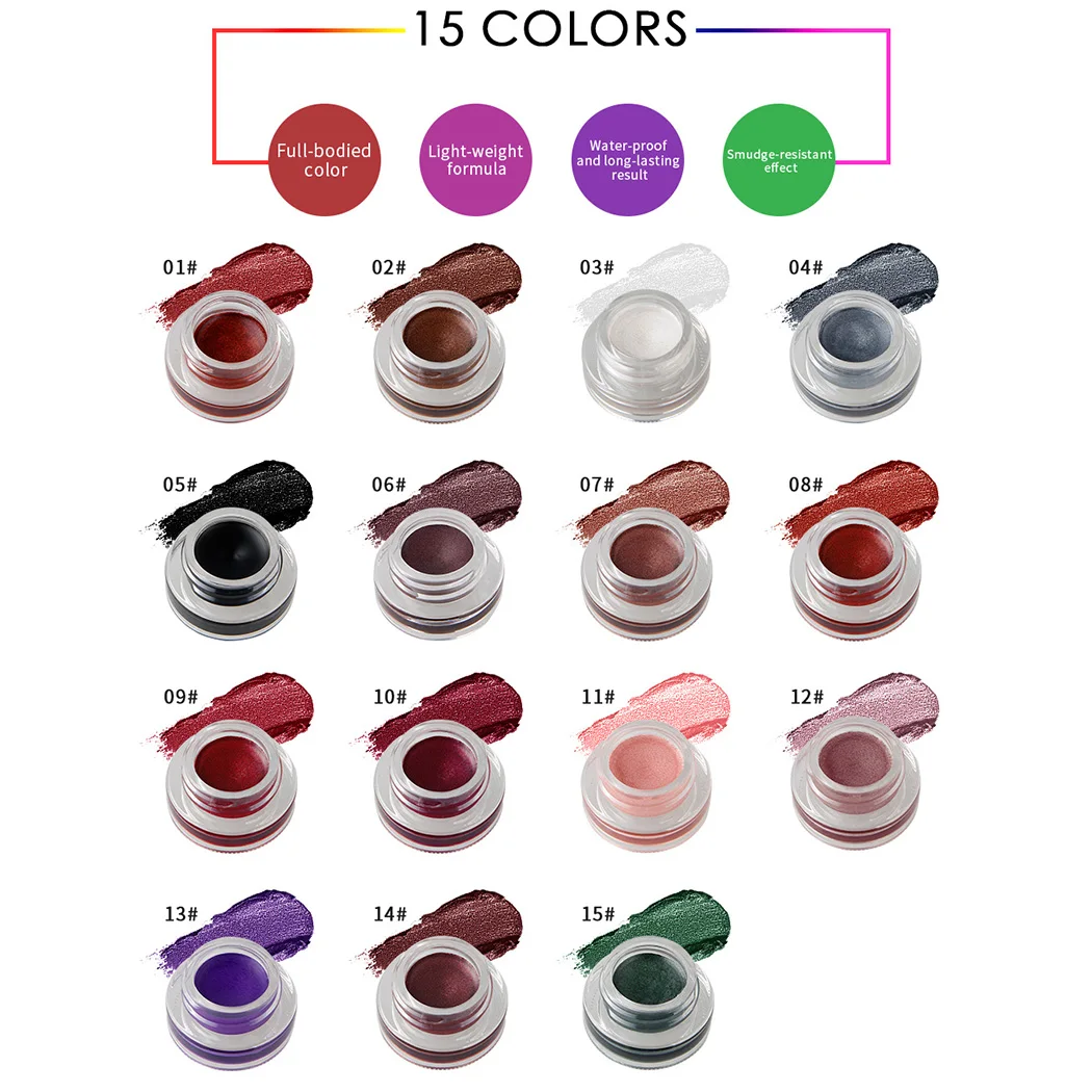 15 Colors Professional Eye Shadow Eyes Makeup Glitter Single Color Eyeshadow Gel Party Brand Cosmetics Flash Powder |