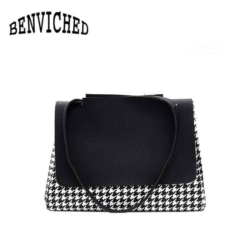 

BENVICHED The new hit color big bag women 2019 fashion large capacity handbag temperament wild shoulder bag tide R586