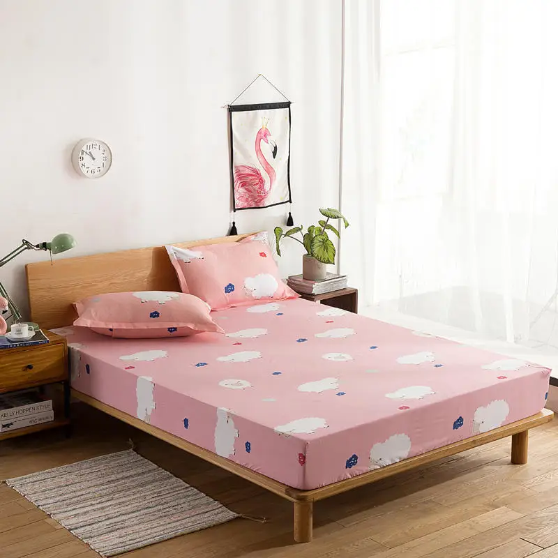 

High 25cm Mattress Cover Bed Sheet Fitted Sheet with Elastic Band Bed Set Twin Queen King Size Bed linen sheets room bed sheet