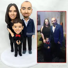 OOAK семейная индивидуальная Статуэтка Персонализированная Свадебная Топпер для торта кукла подарок услуга подарок на день рождения родитель подарок сувенир