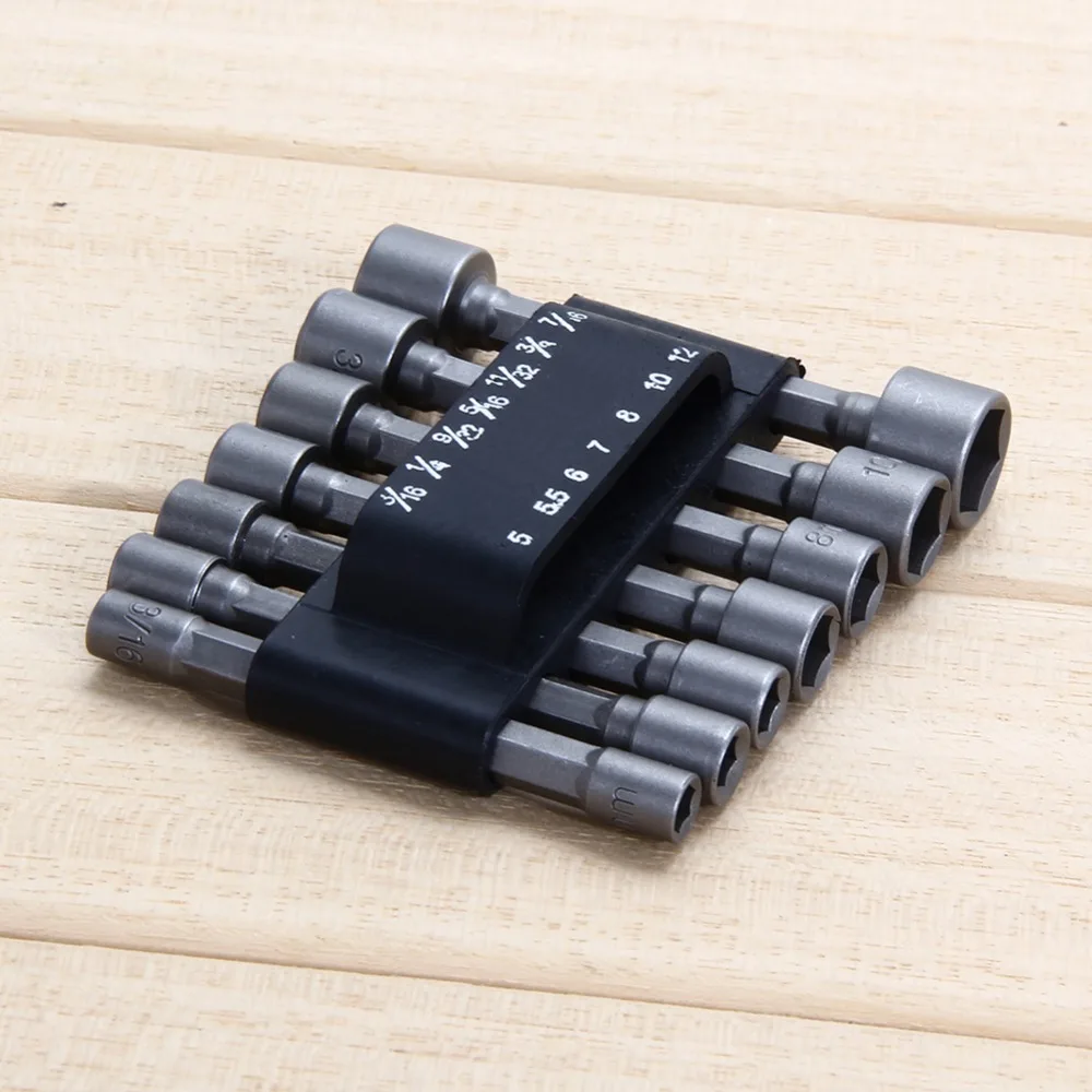 14pcs/set Adapter Hex Power Tools Without Magnetic Hex Socket Sleeve Nozzles Magnetic Nut Driver Set Drill Bit