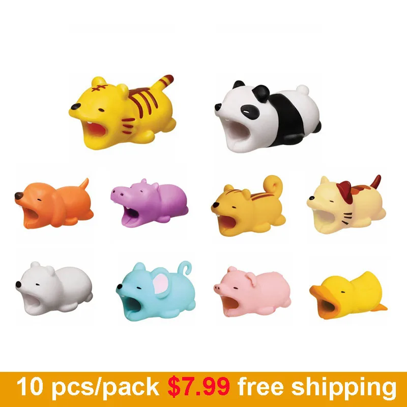 

Animal Bite Protector Kabel Diertjes For iPhone Cable Winder Sujeta Cables Animal Model Cable Buddies Protege Cable De Chargeur