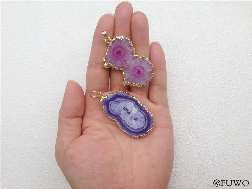 Stalactite Agate Slice Pendant 12