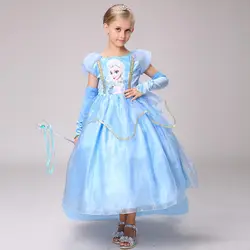 VASHE аниме Fantasias Анна Костюм принцессы для принцессы Эльзы для девочек Косплэй Детский костюм на Хеллоуин нарядное платье