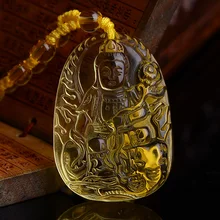 Желтый кристалл кулон Samantabhadra Дракон подвеска в виде змеи Корейский мужской и женский Guardian