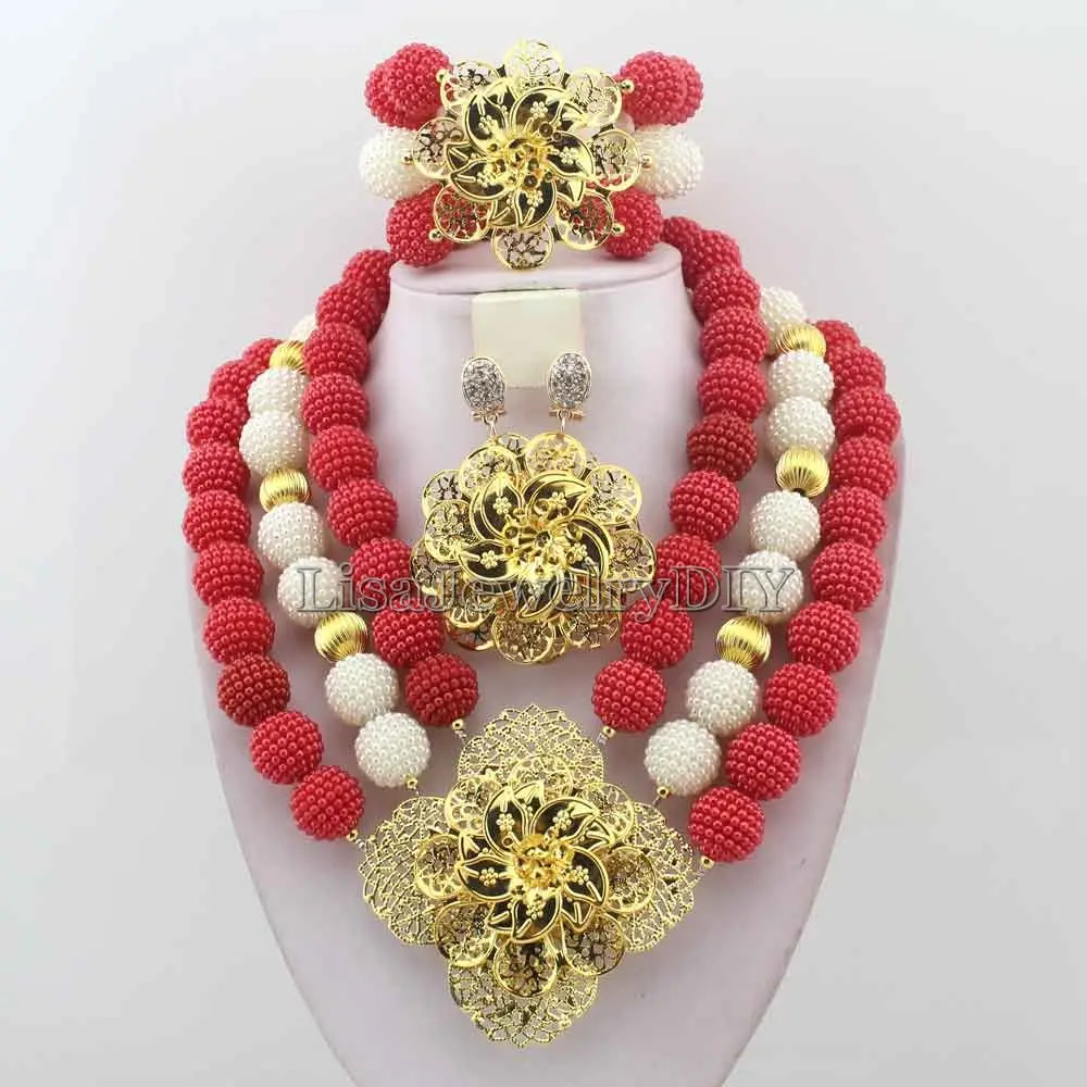 Новое поступление эффектное ожерелье нигерийский Свадебный комплект Ожерелье Африканские бусы Классический женский ювелирный набор HD7043 - Окраска металла: C