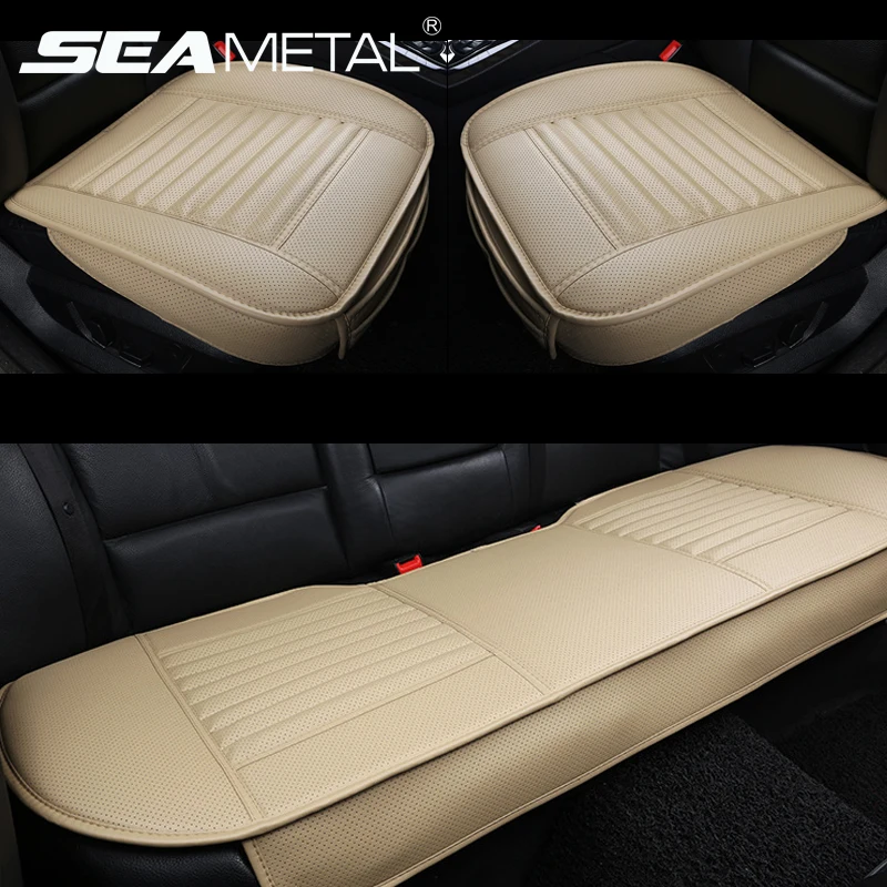 font b Car b font Seat Cover Universal Bamboo Charcoa PU Leather Front Seats Cushion