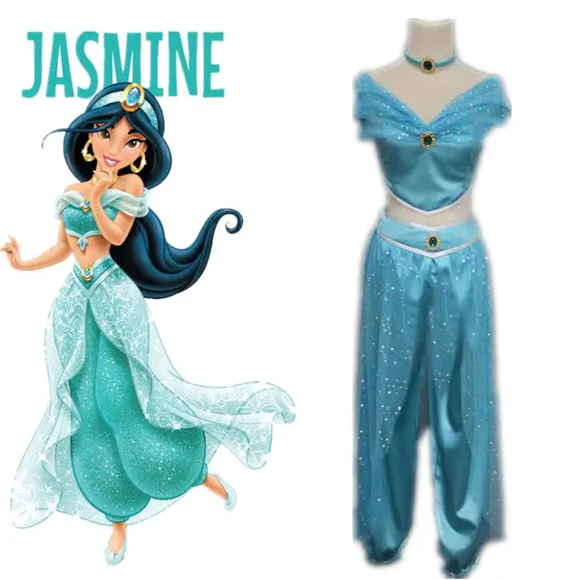 New Anime Cartoon Aladdin Jasmine Princess Adult Kids Belly Dancer ...