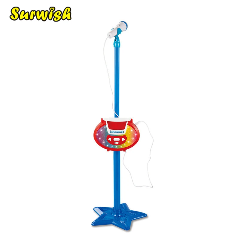 

Surwish Portable Kids Karaoke Machine Toy Adjustable Star Base Stand Microphone Music Play Toy