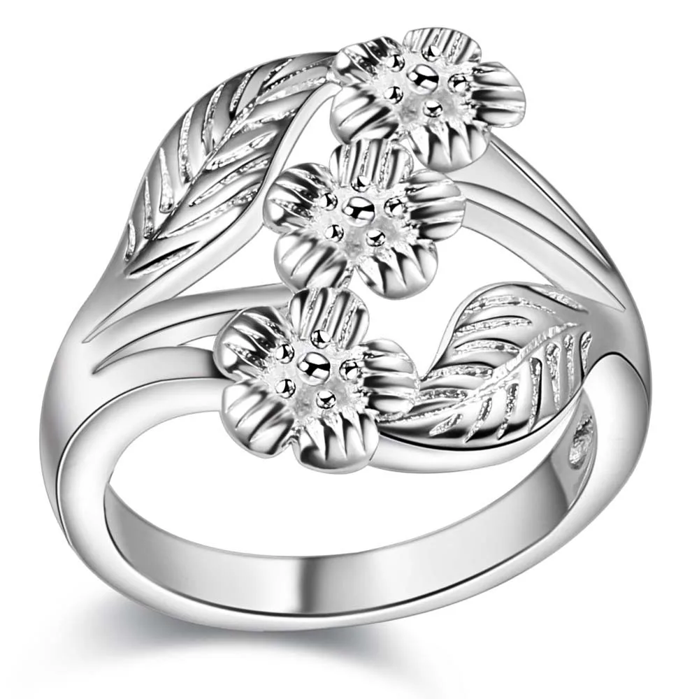 

carved high quality leaf Wholesale 925 jewelry silver plated ring ,fashion jewelry Ring for Women, /XHUDIJPI ZEMMEHXL
