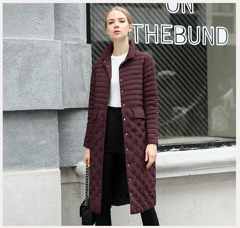 Down Coat Women Long Over Knee Jackets 2018 Winter Light Down Over Coats For Female Elegant Korean White Duck Down Clothes CH579 (4)