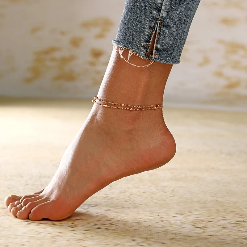 XIYANIKE колокольчик бисером серебряный золотой цвет ножной браслет для женщин ноги браслет-цепочка На Лодыжку Босиком сандалии летние пляжные ювелирные изделия