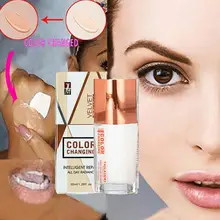 Мягкая основа maquiagem контроль масла маскирующая Жидкая Основа Крем мода макияж для женщин Температура Изменение цвета основа