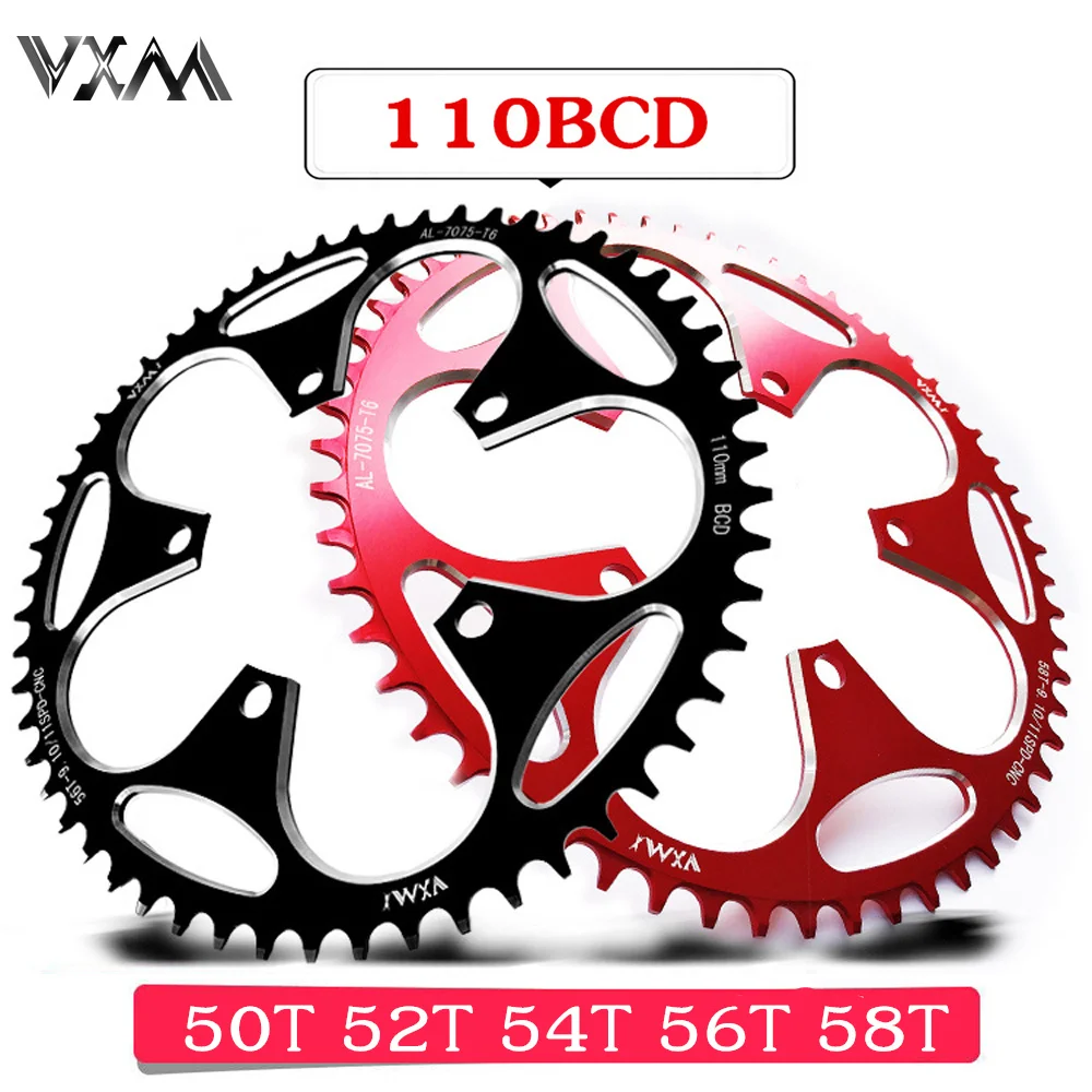 VXM الطريق Bicylcle 110BCD الساعد 50 T 52 T 54 T 56 T 58 T Chainwheel سبيكة خفيفة تسلق الطاقة chainring لوحة دراجة أجزاء