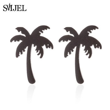 

SMJEL Black Earrings for Women Stud Coconut Tree Earrings Jewelry Vintage Plant Pendant Hip Hop Style Oorbellen