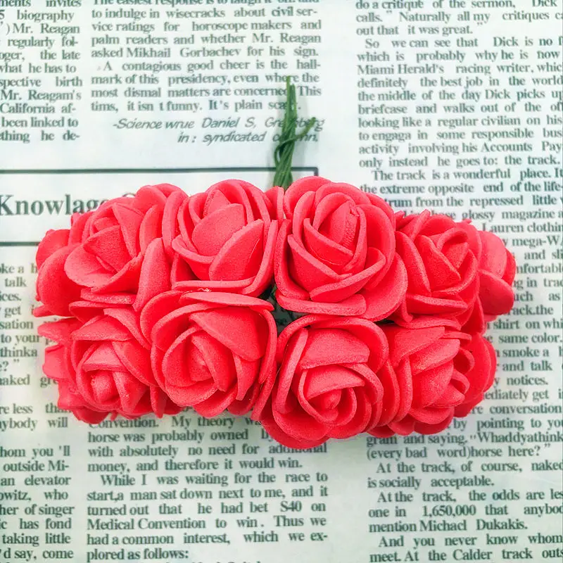 144pcs Mini Foam Rose Artificial Flower Bouquet Multicolor Rose Wedding Decor hi 