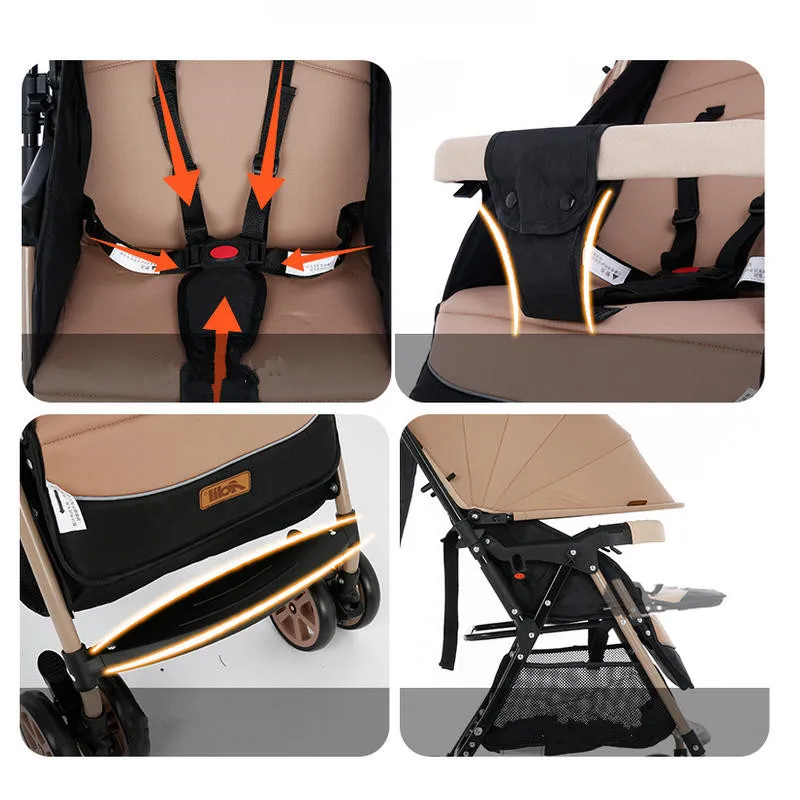  Two Way Push Baby Stroller with Foot Cover 6.5KG lightweight baby carriage can sit can lie stroller