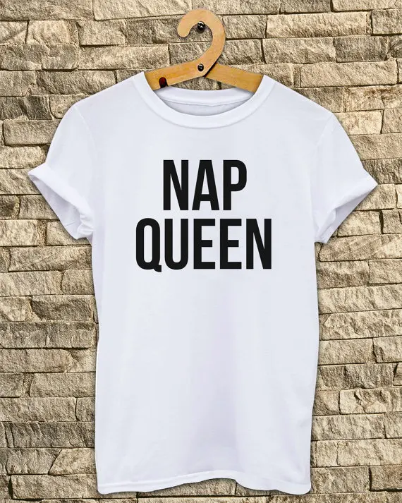 Большие размеры Для женщин черный белый цвет Nap Queen с принтом букв забавная